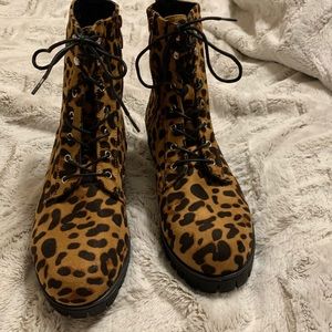 Leopard Combat Boots